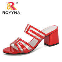 2021ROYYNA 2020 New Designers Trendy Slippers Women Flat Summer Beach Lady Office Casual Shoes Flip Flops Home Outdoor Mujer Slides