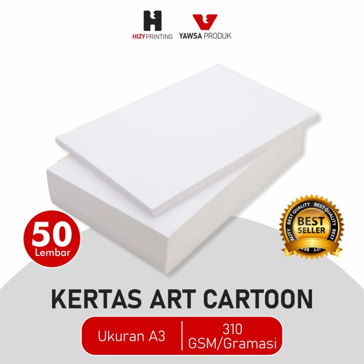 Kertas Art Carton/Art Karton 310 GSM/Gram Ukuran A3 - 50 Lembar ...