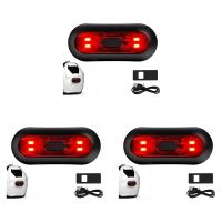 3X LED Helmet Light,Motorcycle Helmet Brake Light Rechargeable Bike Rear Red Safety Warning Light for Night Riding