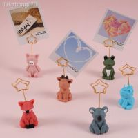 1Pcs Cartoon Resin Unicorn Photo Clips Kawaii Koala Frog Massage Note Paper Clip Card Stand Holder Desktop Decoraiton Stationery