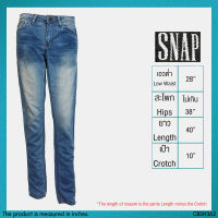 USED Snap - Faded Straight Jeans | กางเกงยีนส์ขายาว เอวต่ำ กางเกงเอวต่ำ กางเกงทรงกระบอก แต่งซีด สายฝอ แท้ มือสอง