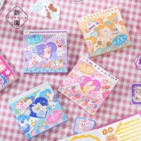 [COD] Leisure Sticker Book Mousse Cartoon Diary Material Stickers 60 Sheets 4 Types