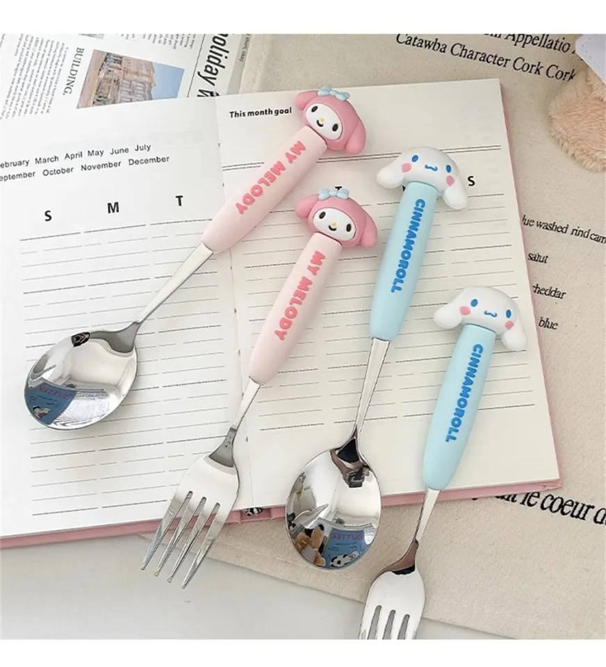 Hello Kitty Training Chopsticks Fork Spoon Flatware