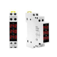 Three Display Voltmeter Din Rail Three Phase Modular Voltage Meter AC80 500V 1VA V1V2V3 BV 3R 50 60HZ Digital Display Voltmeter