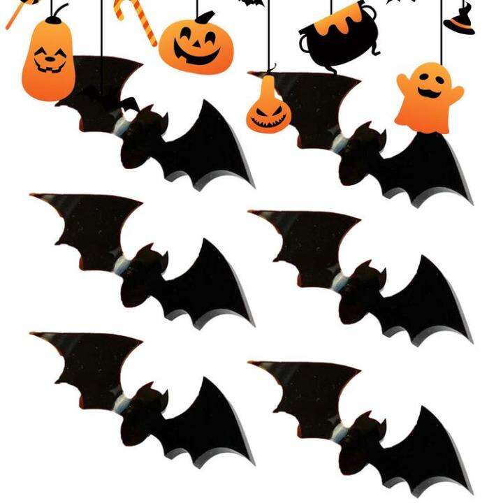 bat-cupcake-topper-6pcs-realistic-3d-black-bat-cupcake-picks-reusable-diy-cake-insert-topper-happy-halloween-props-for-halloween-theme-baby-shower-excitement