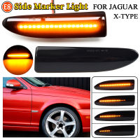 คู่ LED ไหลด้านข้าง Marker ไฟเลี้ยว Bllinker โคมไฟด้านข้างไฟสำหรับ JAGUAR X-TYPE 2002-2009 2003 2004 2005