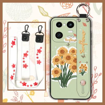 Soft Case Back Cover Phone Case For Xiaomi 13 Pro sunflower Anti-dust cartoon Silicone Wrist Strap Waterproof cute ring