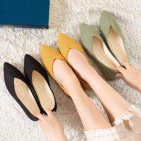 【Avovi】lat Suede Shoes Comfortable Ladies Flat Heel Work Shoe Non-slip Kasut