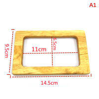 กระโดดหูจับกระเป๋าไม้ตกแต่งใหม่ตารางไม้สีทึบกระเป๋ามือเปลี่ยนชิ้นส่วนกระเป๋าคลัตช์ DIY อุปกรณ์เสริมผู้หญิง