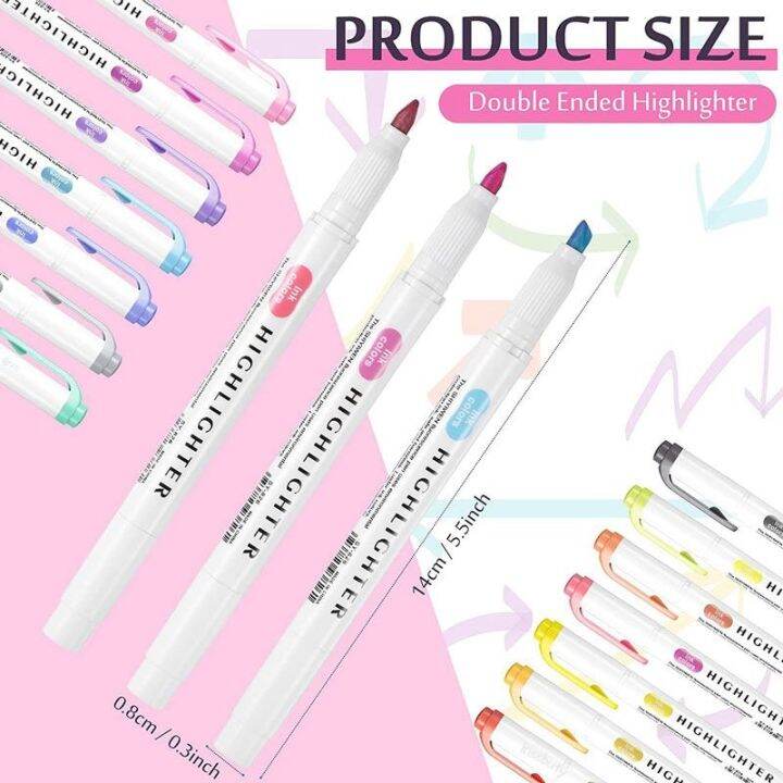 15-25-colors-cute-double-head-highlighter-pen-art-marker-japanese-sofe-color-fluorescent-pen-school-office-stationery