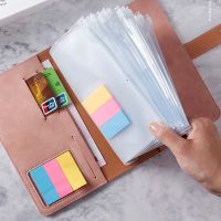 FGGC หนัง PU DIY กระเป๋าใบหลวม ซองจดหมายเงินสด กระดาษเขียน Notepad เครื่องผูกงบประมาณ วางแผนกำหนดการ คู่มือ สมุดบันทึกนักเรียน