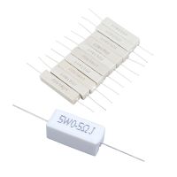 20 Pcs Axial Lead Ceramic Cement Resistor, 10 Pcs 15 Ohm 10W &amp; 10 Pcs 0.5 Ohm 5W