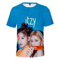 2023 NEWK-POP kpop itzy 3D พิมพ์เสื้อยืดผู้หญิงไปยังประเทศที่สาม K ป๊อปแฟชั่นเย็นแขนสั้น TEE เสื้อ