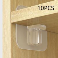 10Pc Home Divider Plate Hold Support Cabinet Partition Fixator Wardrobe Separation Board Support Wall-Mounted Self-Adhesive Rack Picture Hangers Hooks