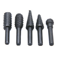 Mayitr 5Pcs สีดำ Rotary Rasp เครื่องมือ14 6mm Shank เหล็กไม้ Milling Burrs ชุดเครื่องตัดโรตารี่ Burrs ชุดสำหรับงานไม้