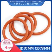 Cincin O CS 4 Mm ID 70 Mm OD 78 Mm Bahan dengan Silikon VMQ NBR FKM Segel Ring EPDM