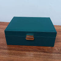 2021 New Dark Green High Quality Pu Fashion Design Leather Jewelry Box