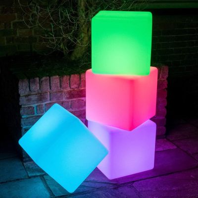152025CM Ball Cube Luminous Lawn Lamp USB Charging LED Lights Home Garden Floor Lamp Indoor Outdoor Lighting At Night