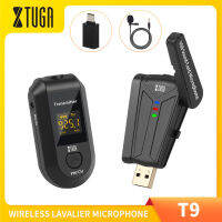 XTUGA ไมโครโฟนสำหรับคอมพิวเตอร์ปก UHF ไร้สาย T9ระบบหนีบไมโครโฟน USB พร้อมการออกแบบที่มีน้ำหนักเบาเป็นพิเศษปลั๊กแอนด์เพลย์สำหรับ MacBook, Android, PC,แล็ปท็อป, พ็อดคาสท์ครู, Vlog, YouTube