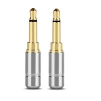 【cw】 3.5mm Jack 2 Poles Earphone Mono Plug Connector Audio Adapter For Hifi Headphones Upgrade Wire Gold Plated Connectors Silver 【hot】