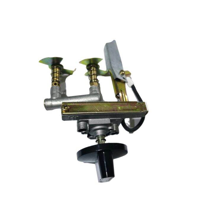 Glass top double tube Gas stove assembly electronic ignition switch