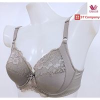 Wacoal Basic Bra สีเทาอ่อน (LI) รุ่น WB9893 รูปแบบ 4/5 Cup ลายลูกไม้ มีโครง โอบกระชับเต้าทรง ชุดชั้นใน วาโก้ บรา ยกทรง