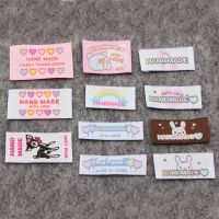 200pcs/lot Cloth labels  colorful handmade labels  handmade with love tags Embroidered cloth handmade label Labels