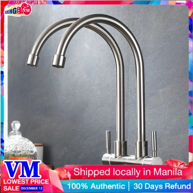 Boxing Vm SUS 304 STAINLESS DUAL GOOSENECK FAUCET Lazada PH