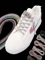 Luxury Rhinestone Shoelaces Rainbow Diamond Shoe laces Sneakers Laces Shoes Round Shoelace 100/120/140/160CM DIY Strings 1Pcs