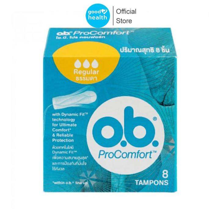 O.B. Pro Comfort Tampons Regular ผ้าอนามัยแบบสอด สูตร ธรรมดา แถบเหลือง ...