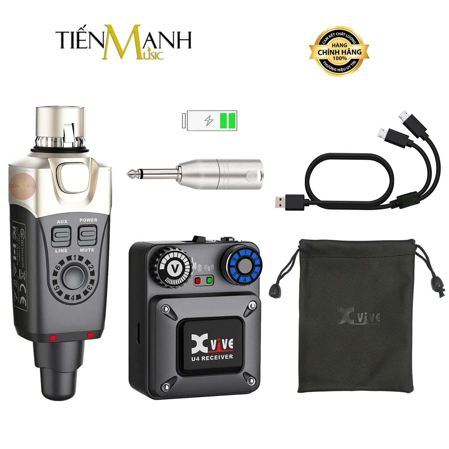 Bộ Thu Phát Xvive U4 ( 1 Phát, 1 Thu ) , Không Dây Wireless Cho Tai Nghe Kiểm Âm