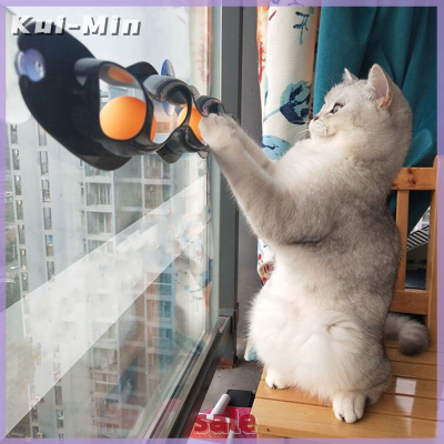 Kui-Min ตัวดูดลายกีฬาปิงปองหน้าต่างของเล่นแมวบอลของเล่นสนุกกับชุดรถรางแมวลูกบอลออกกำลังกาย