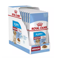 Royal Canin Medium puppy pouch 140 g  อาหารเปียกสุนัข ลูกสุนัขพันธุ์กลาง อายุ 2-12 เดือน  จำนวน 10 ซอง