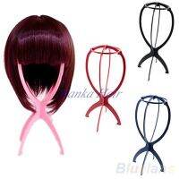 Folding Plastic Wig Stand Stable Durable Hair Support Display Wigs Hat Cap Holder Tool