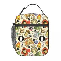 Hayao Miyazaki Anime Manga Insulated Lunch Bags for School Office My Neighbor Totoro And Spirited Away Cooler Thermal Bento Box