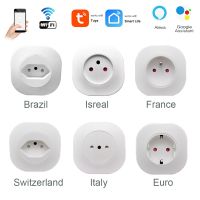 12 Style Wifi Smart Socket Tuya Wifi App Timer Voice On/Off Remote Control Adapter Outlet Plug Brazil Isreal EU Alexa Google Hom Ratchets Sockets