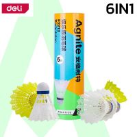 ลูกแบดพลาสติก จุกก๊อก ลูกขนไก่ Badminton Shuttlecock บรรจุหลอด 6 ลูก เล่นแบดมินตัน ออกกำลังกาย ฝึกซ้อม ทนทาน หัวไม่แตกหักง่าย Alliswell