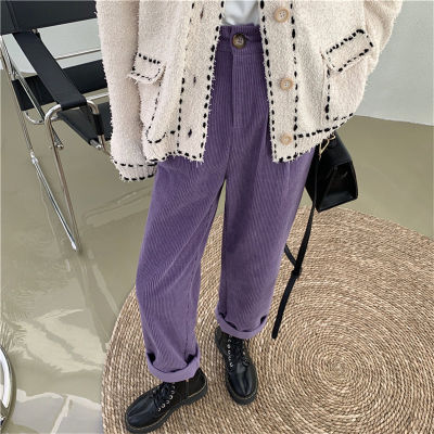 2021HziriP Femme Loose High Quality 2021 Plus Size New Straight Solid Warm Chic Corduroy All Match Wide Pants Stylish Hot Trousers
