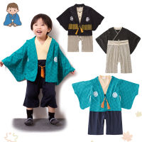 Children Kimono Romper Japanese Baby Bodysuit Printing Long Sleeve Jumpsuit Kids Boy Bow Kimono Suits Crawling Coat ngh