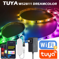 32.8ft10m TUYA WS2811 TUYA DreamColor LED Strip Lights RGBIC Smartlife 30LEDsM Flexible Tape Work with Alexa Assistant