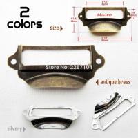 12pcs Heavy Duty Large Antique Brass Silvery Furniture Cabinet Drawer Label Pull Frame Handle File Name Card Tag Holder 42x90mm Door Hardware