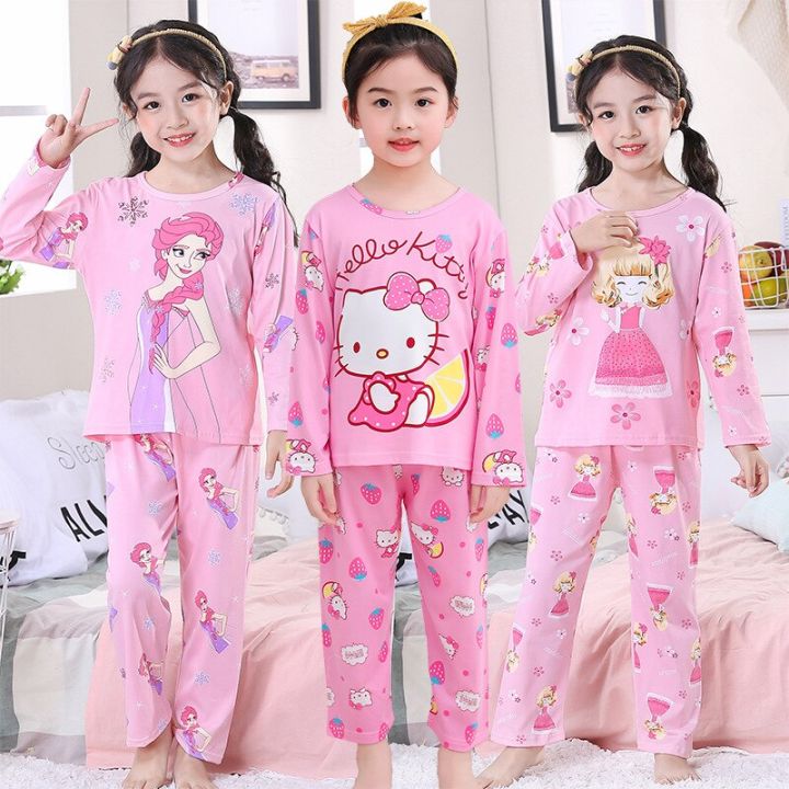Kawaii Sanrio Children Pajamas Hello Kitty Cinnamoroll Kuromi Child ...