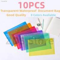 ┅ A4 10PCS Plastic Button File Folder Student Test Paper Storage Pouch for Documents Organizer