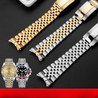 Solid Special Curved Interface Stainless Steel Wrist for Rolex Log Type Metal Business Greenwich Buckle 20mm Watch Band