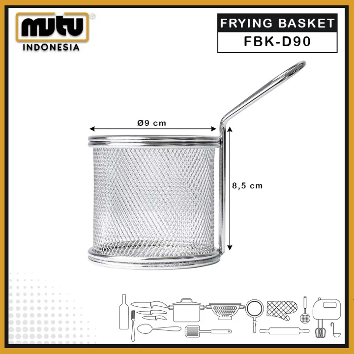 Cook Master French Fries Frying Basket Stainless Bulat Mutu FBK-D90 ...