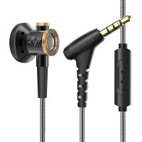 หูฟังแบบ In-ear พร้อมไมโครโฟน1.2เมตรแบบดั้งเดิมหูฟังโลหะหัวแบนเสียบ3.5มม. หูฟังดีเจหูฟังเบส HiFi เสียงเบสหนักคุณภาพสูง B40 EB2S PK