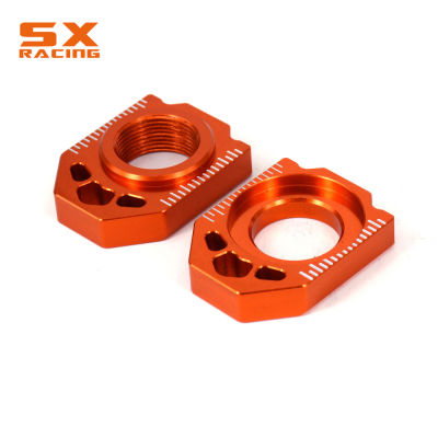 รถจักรยานยนต์ CNC ด้านหลังเพลาบล็อกปรับโซ่สำหรับ KTM SX XC SXF XCF 125 150 200 250 300 350 450 2013 2014 2015 2016 2017-2022