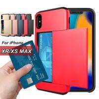 นักรบผู้พิทักษ์ไฮบริดสำหรับ iPhone X XR XS สูงสุด 10 8 PLUS บัตรเครดิตสไลด์ที่วางเคสกระเป๋าสตางค์สำหรับ iPhone 7 Plus 6 6 วินาที PLUS อุปกรณ์เสริม