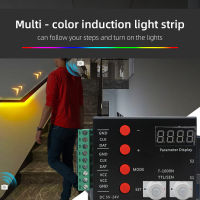 LED motion sensor light strip Stair streamline light under cabinet night light Addressable LED RGB Strip Lights for the stair