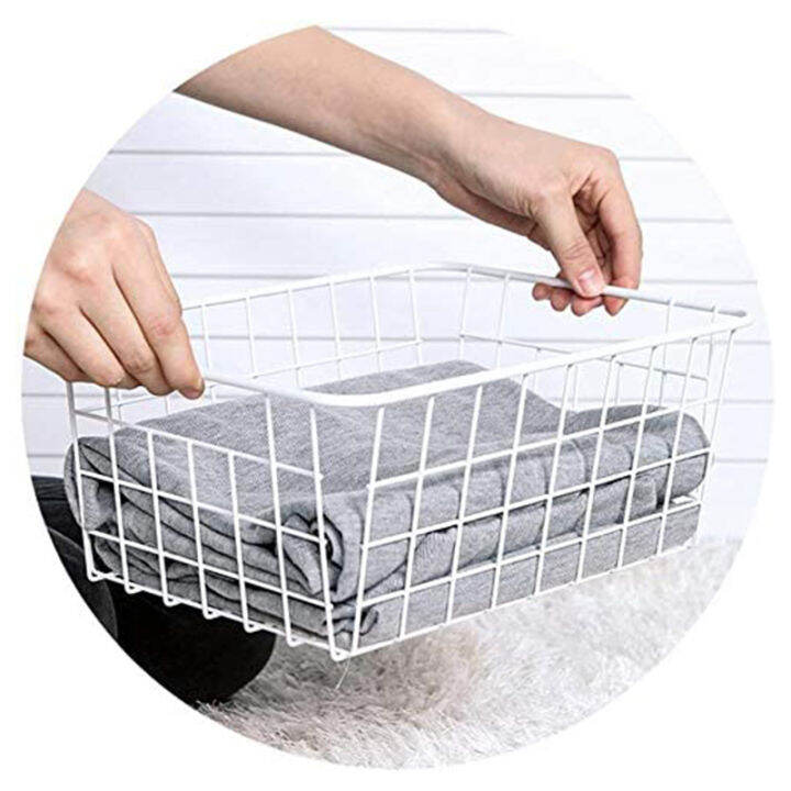 2-pack-wire-storage-baskets-farmhouse-metal-wire-basket-freezer-storage-organizer-bins-with-handles